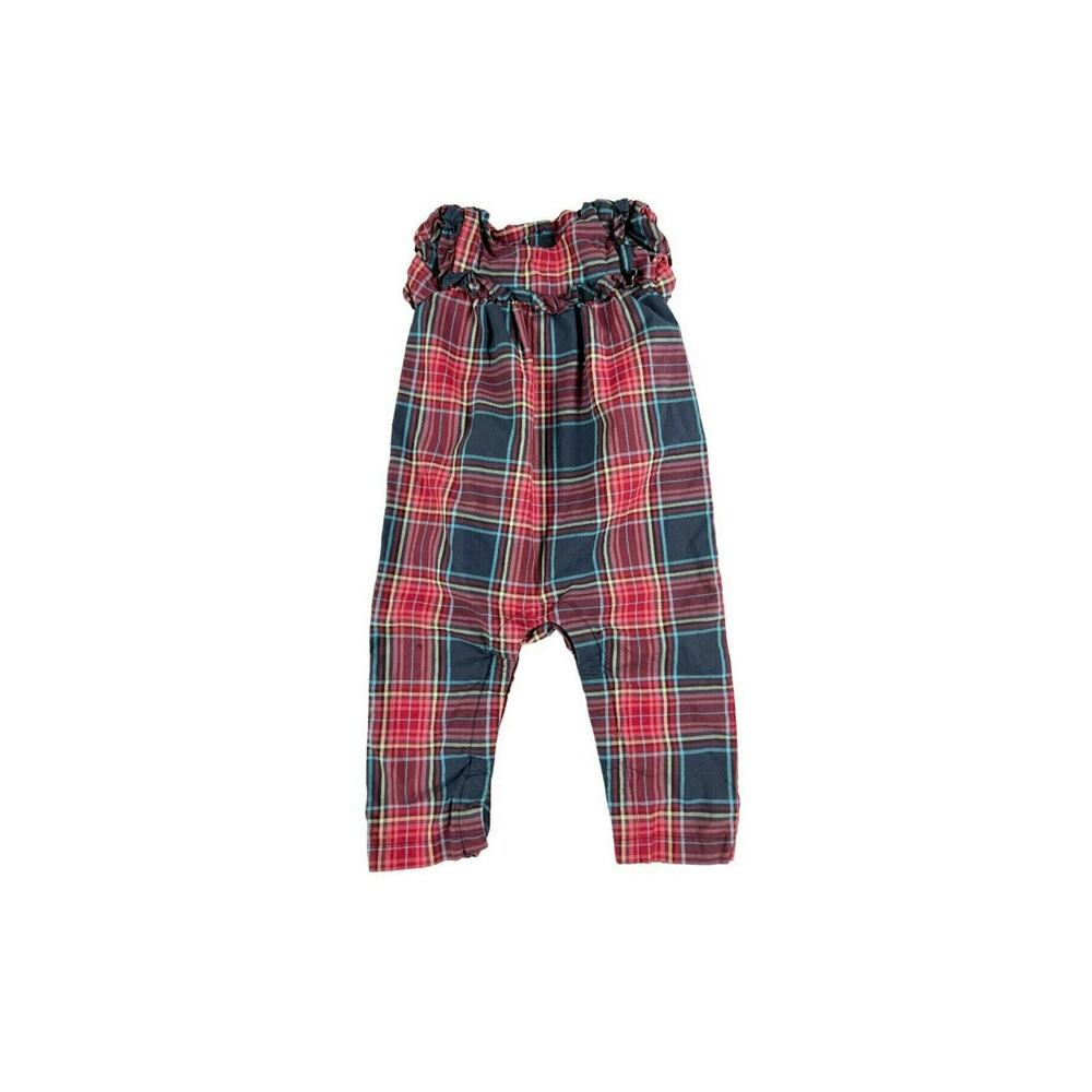Tea Collection Matsuri Plaid Woven Romper Navy Red 12-18 Months